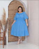 Vestido Juliana MIDI PLUSIZE Azul
