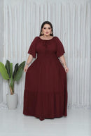 Vestido Juliana LONGO PLUSIZE Vinho