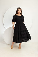 Vestido Juliana MID SLIM manga princesa Preto